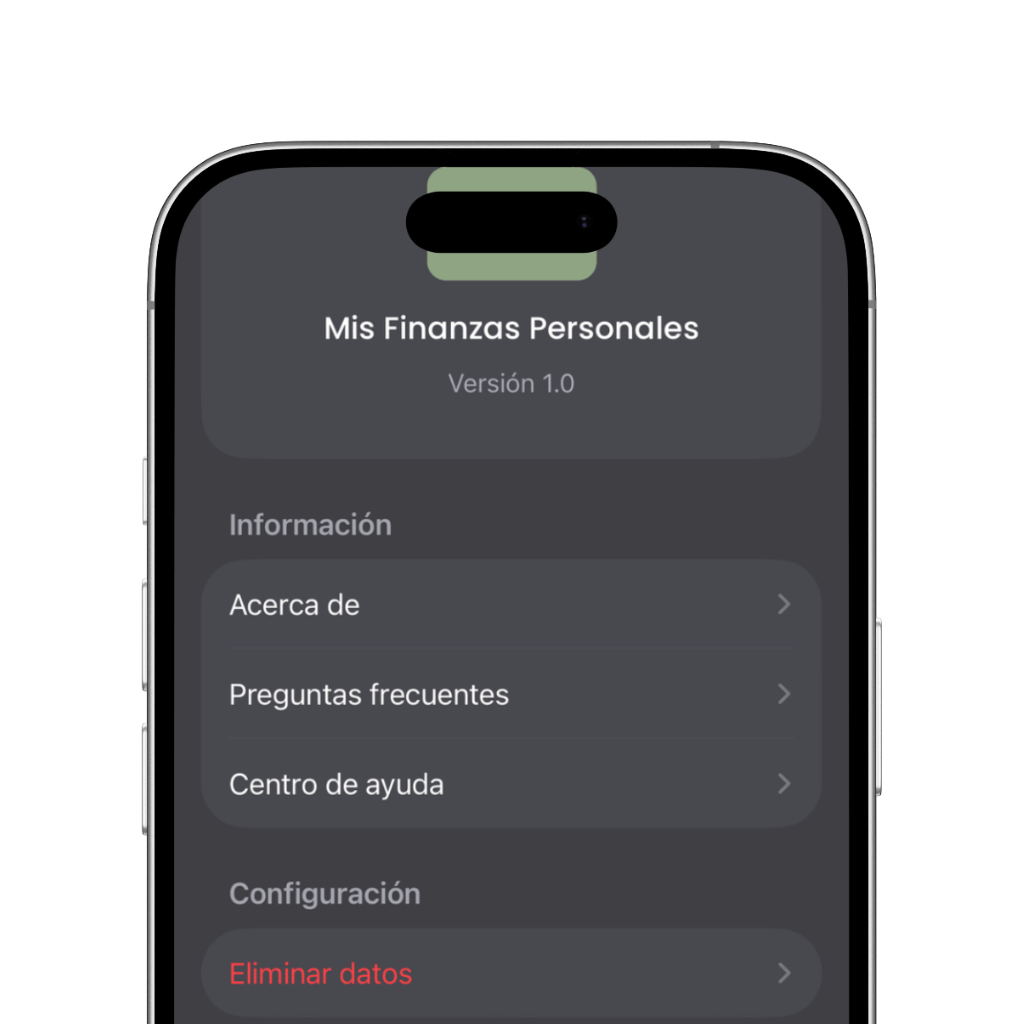 Mis Finanzas sin necesidad de cuenta en iPhone